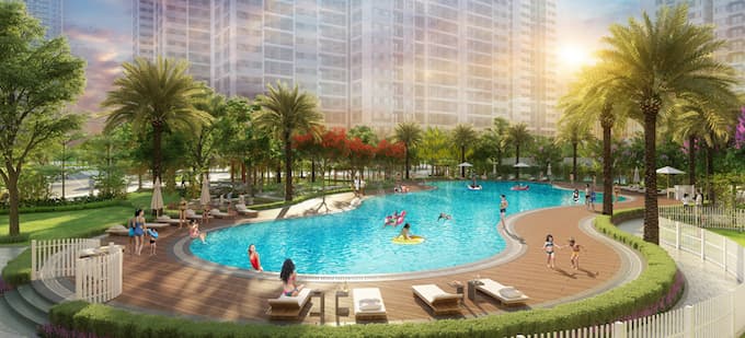 Khu bể bơi cho mọi cư dân tại Imperia Smart City