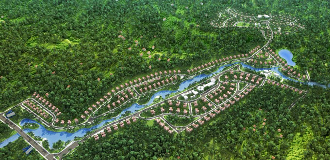 Phối cảnh tổng quan dự án khu đô thị Xanh Villas Resort Hòa Bình